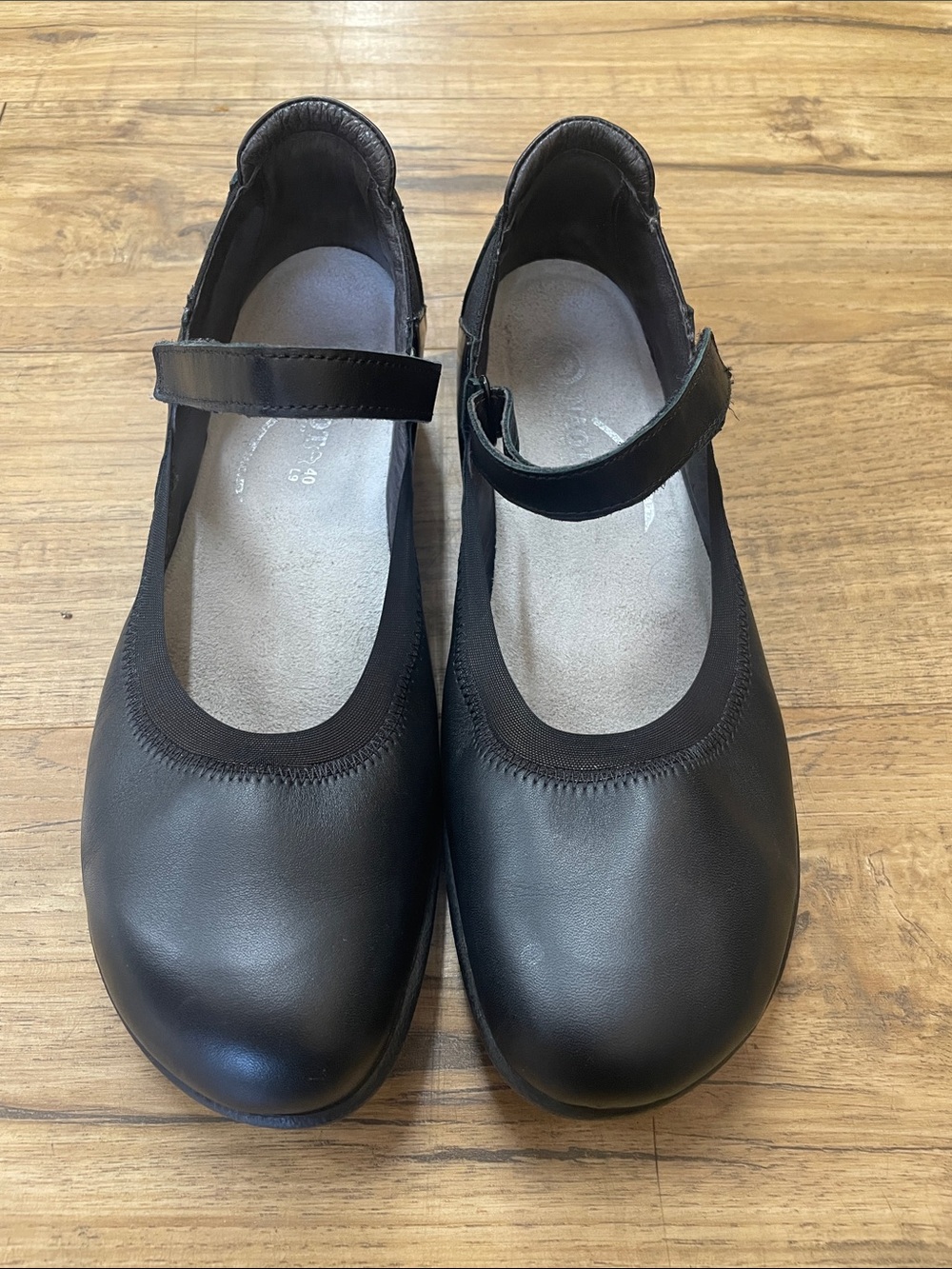 Naot Black Mary Jane Flats with Strap